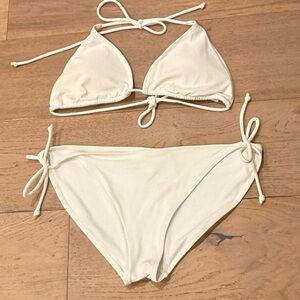 BNWT Size large Joe Fresh White Triangle Bikini Set